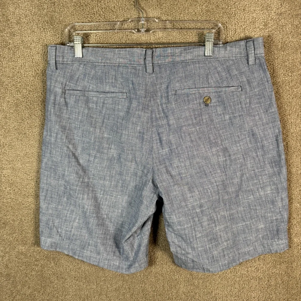 Banana Republic Shorts Mens 36 Blue 100% Cotton Chino Flat Front Casual Chambray